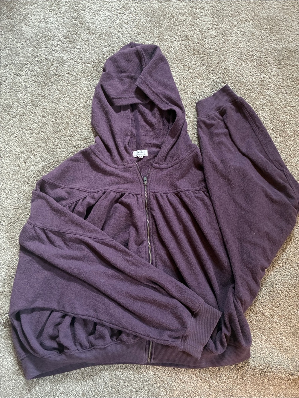 Aerie Cropped Zip Up Sweatshirt